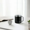 thumbnail image 6 of Cinvoph 14oz Insulated Coffee Mug with Handle Double Layer Stainless Steel Travel Mug with Push Lid Office Cup for Coffee Tea, Black, 6 of 8