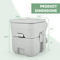 thumbnail image 4 of JAXPETY Portable Push-rod Toilet, 20L/5.28 Gallon Outdoor Commode with Detachable Tank for Camping, Boating, Hiking and Traveling, Cold Gray, 4 of 23