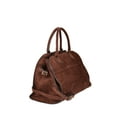 thumbnail image 5 of Time and Tru Women's Sage Satchel Soft Faux Suede Tote Bag, Chocolate, 5 of 9