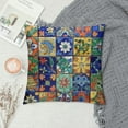 thumbnail image 2 of Shiartex Throw Pillow Covers Mexican Tiles Couch Pillow Covers Colorful Petal&nbsp;Design&nbsp;Rustic Pillowcase&nbsp;Tiles Cushion Cover Decor Home Sofa, 2 of 5