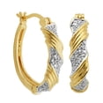 thumbnail image 3 of Forever Facets Diamond Accent 3-Piece Fashion Hoop Earring Set in 18k Yellow Gold over Bronze, Adult Female, 3 of 6