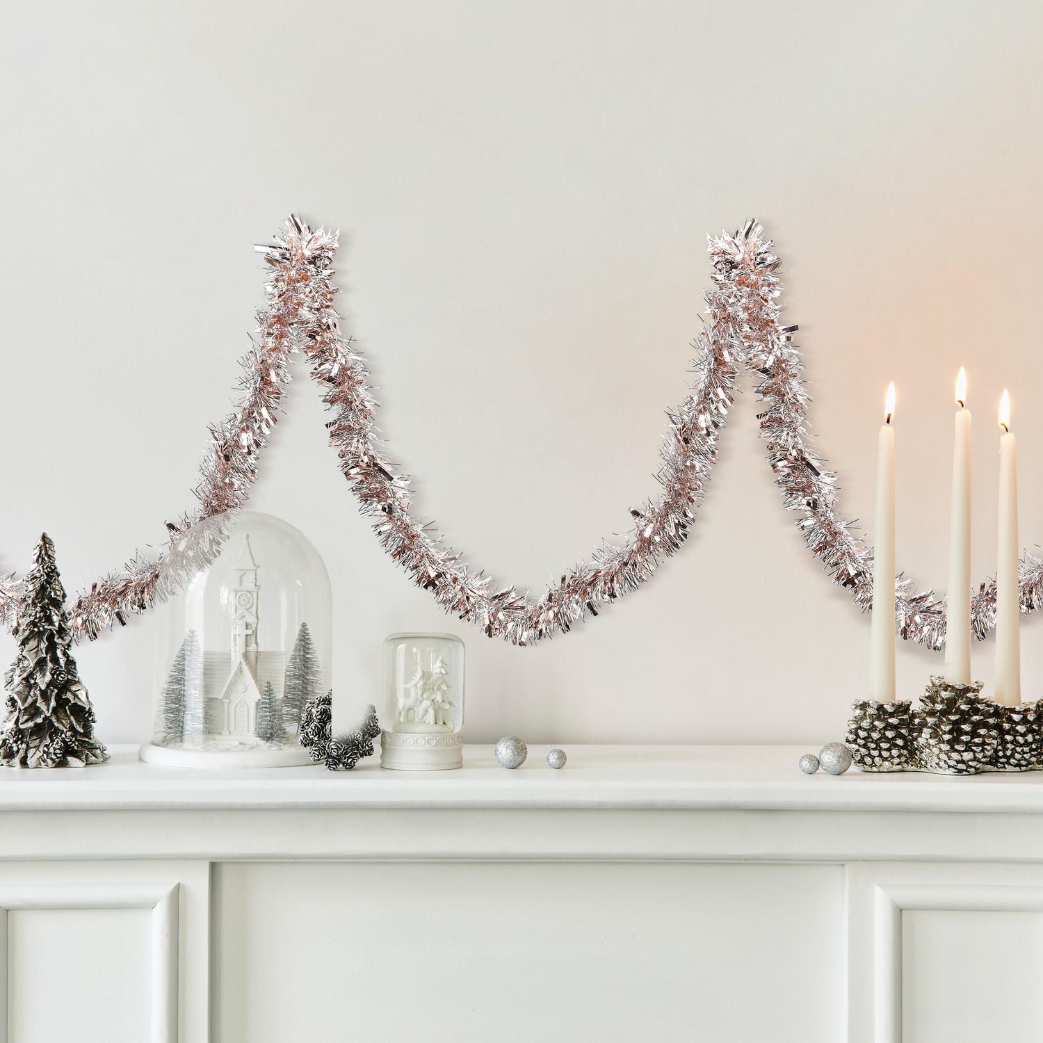 GUIRLANDE DE GUIRLANDES DE 12 PIEDS GUIRLANDE ARGENT/ OR ROSE