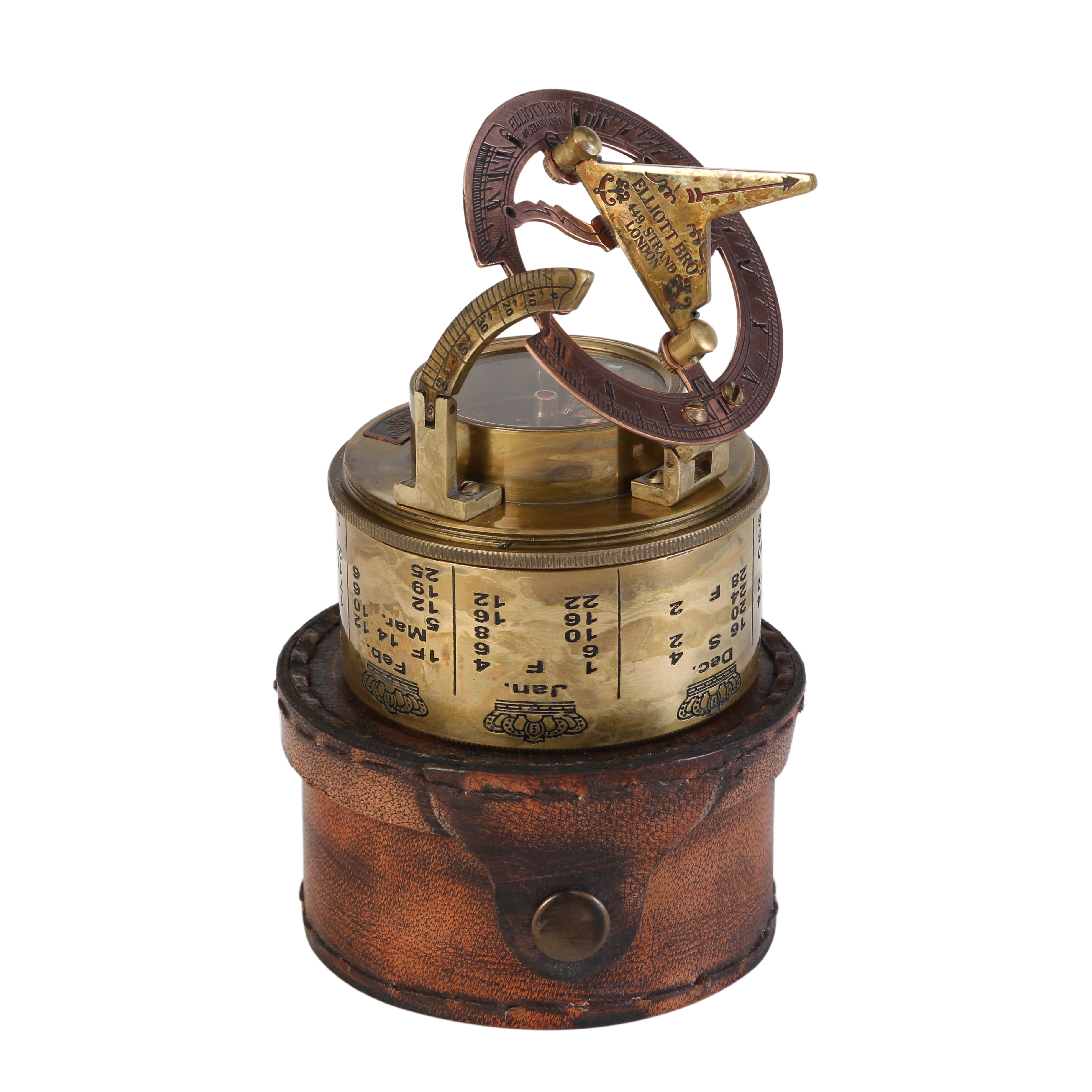 Marine Sundial Compass With Leather Case & Calendar Engraved Baptism Gifts with Leather Case for Loved Ones, Son, Love, Partner