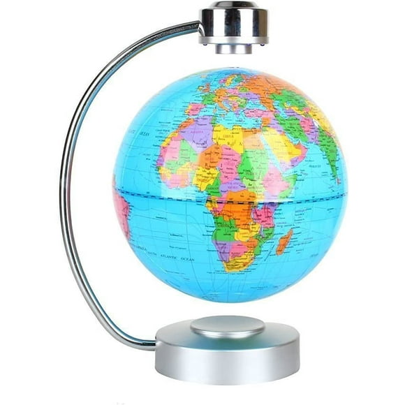 Globes World, 8" Magnetic Floating Globe with LED Light - Anti-Gravity Levitation Rotating Planet Earth Globe Stylish Home Office Desktop Display