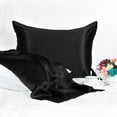 thumbnail image 4 of Unique Bargains 3 Pack 25 Momme Smooth Silk Pillowcase, Standard, Black, 4 of 8