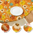 thumbnail image 4 of Floral Sunflower Elastic Edge Round Tablecloth, Soft Polyester Table Cover for Indoor or Outdoor Use, Fits 44-52" Round Tables, 4 of 7