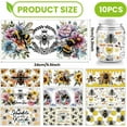 thumbnail image 2 of 10Sheets UV DTF Cup Wrap 10 Styles Sunflower Bee Honeycomb Rub on Transfers Waterproof PVC Paper Rub on Decals for DIY 16OZ Glass Cups Furniture Wood 9.5x4.3inch, 2 of 6