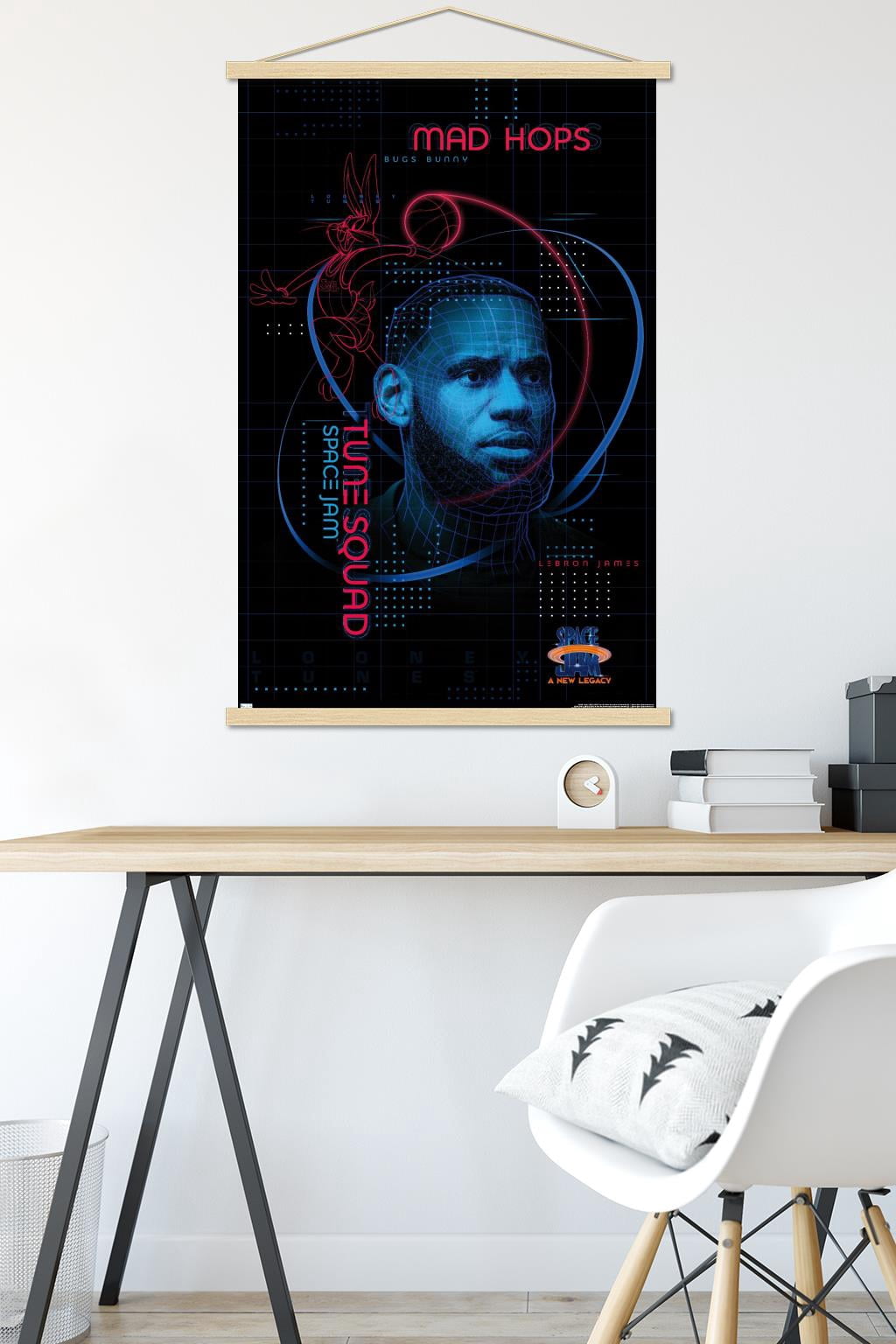 Space Jam: A New Legacy - Hologram Wall Poster with Wooden Magnetic Frame, 22.375" x 34"