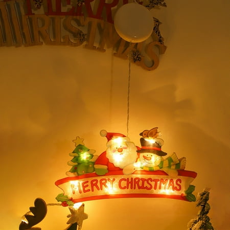 

Dcenta Christmas Pendant String Light Suction Cup Christmas Decorative Lamp Room Showcase Curtain Hanging Lamp