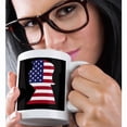 thumbnail image 2 of 3dRose, USA American Flag Stars and Stripes-Patriotic Shape-Donald Trump-Black, 15oz Mug, 2 of 7