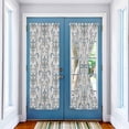 thumbnail image 2 of Blue Tan Flower Door Curtains for Door Window, French Sidelight Front Back Door Curtains With Tieback, Abstract Vintage Ethnic Tribal Boho Kitchen Rod Pocket Drapes Panel, 25"x72", 2 of 5