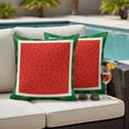 thumbnail image 2 of 2 Pack Outdoor Waterproof Throw Pillow Covers,Abstract Summer Watermelon Texture Decorative Square Patio Pillowcases for Chair Couch Sofa 16x16in, 2 of 9