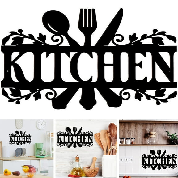 Eummy Metal Kitchen Sign Wall Decor 35x22CM Rustic Style Kitchen Wall Sign Black Kitchen Wall Sign Country Farmhouse Your Home Decoration for Dining Room Kitchen Decor
