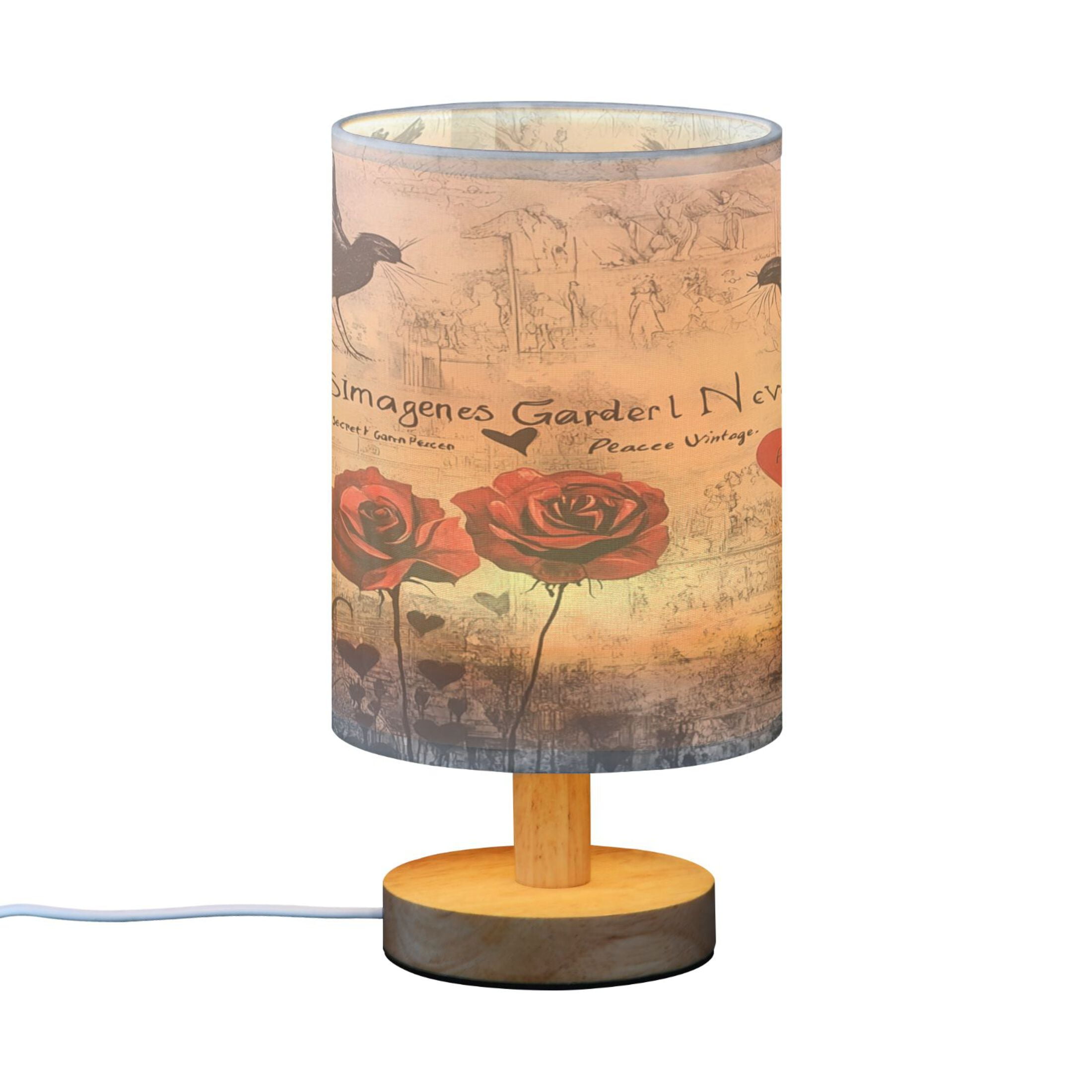 BZSMCE Lamp Modern Oil Red Rose Plainting Creative Patter Night Light