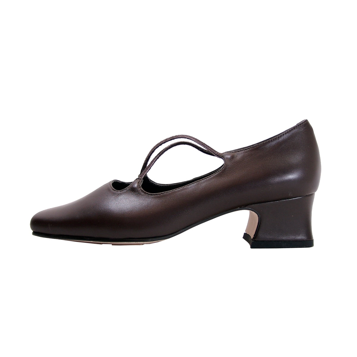 PEERAGE Mazie Women's Wide Width Criss-Cross Straps Leather Pumps BROWN 9