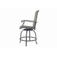 thumbnail image 3 of Kozyard Isabella Patio High Swivel Bar Stools/Chairs Steel Frame Outdoor Bistro Set for 2, Brown, 3 of 5