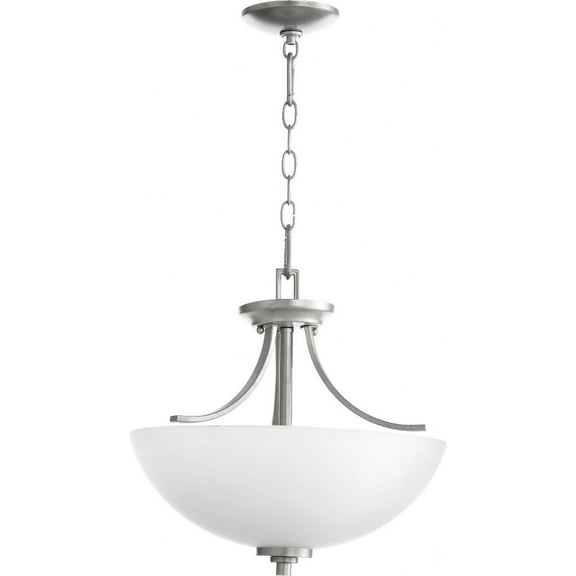 Quorum Lighting Reyes 3-Light Pendant, Classic Nickel, 15.5W, 15.75H