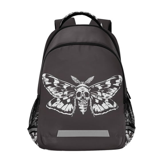 ALAZA Abstract Cool Butterfly Skull Pattern Backpack Elementary School Bag Bookbag Travel Rucksack