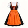 thumbnail image 6 of QIYAGBSA Oktoberfest Dresses for Women Dirndl Floral Embroidery Lace Up Soft Midi Short Sleeve Fall Festival Halloween Party Weekend Night Events, 6 of 8
