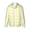 thumbnail image 3 of Sigee Lemon Yellow Checkboard Print UPF50+ Men's Sun Protection Hoodie Shirt SPF UV Shirt Long Sleeve Fishing Outdoor Lightweight, S-3XL, 3 of 9