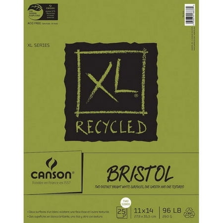 Pro-Art 457491 Canson XL Recycled Bristol Paper Pad 9 inch x 12 inch -25 Sheets