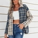 thumbnail image 3 of Camisa de cuadros para mujer, cárdigan holgado de manga larga para mujer, camisa holgada para mujer, características líderes en su clase, 3 of 9