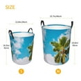 thumbnail image 5 of PAYOHTO Foldable Laundry Room Hamper Bucket Waterproof Bathroom Basket for College Student Living Room Storage Pillows Blankets Palm Trees on Tropical Beach, 5 of 8