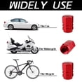 thumbnail image 3 of Tire Valve Stem Caps, Aluminum Car Wheel Air Valve Covers, Motorcycle Tire Dust Caps Rubber Gasket Red, 3 of 3