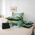 thumbnail image 6 of Manfei Botanical Plants 7pcs Bedding Comforter Set for Children Kids Teens,Watercolor Trees Queen Bedding Sets Super Cozy,Jungle Woodland Queen Sheet Sets,Lightweight Room Decor,Reversible, 6 of 8