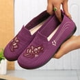 thumbnail image 5 of IEMIEMIEM Womens Orthopedic Shoes Arch Support Flower Embroidered Running Shoes Wide Width Non Slip Slip on House Shoes Knitted Mesh Stretch Comfort 2026 Orthopedic Shoes Purple 5.5 Wide, 5 of 6