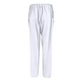 thumbnail image 5 of Wide Leg Pants for Women Elastic Waist Cotton Linen Straight Leg Pants Casual Baggy Lounge Trousers with Pockets White, 5 of 5