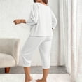 thumbnail image 5 of Vetsdori Plus Size Pajamas Sets for Women Long Sleeved PJS Soft Sets Nightwear,Spring Summer Sleepwear Plain Womens PJ Sets, 5 of 6