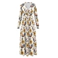 thumbnail image 5 of FKELYI Sunflower Rooster Print Fall Maxi Dress Long Sleeve A-Line Flowy Dresses with Side Pockets for Women V Neck Casual Dress for Spring Winter, M, 5 of 6