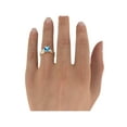 thumbnail image 5 of Blue Topaz 5.20 ctw Ring with Diamonds 14K Yellow Gold Bridge Channel set Princess, 5 of 7