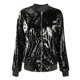 thumbnail image 1 of Allthemen - Chaqueta de fiesta recortada con cremallera y lentejuelas para mujer, 1 of 1