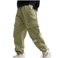 thumbnail image 2 of DGXTA Clearance Kids Boys Cargo Pants Cotton Casual Pants Loose Jogging Bottoms Elastic Cuffed Cargo Joggers, 2 of 6
