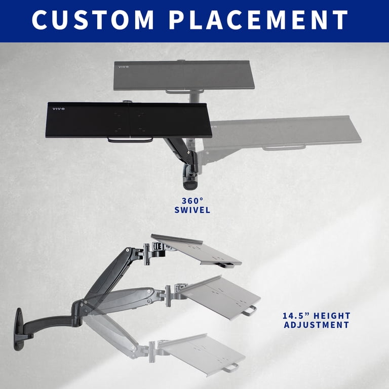 Pneumatic Wall Mounted Keyboard Tray – VIVO - desk solutions, screen mounting, and more