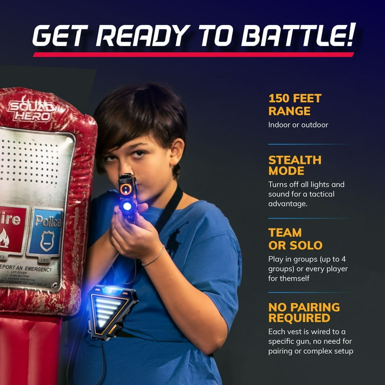 Free Shipping! Hero Squad Rechargeable Laser Tag Set of 4 with 360