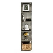 Furinno Pasir 5-Tier Corner Open Shelf Bookcase, French Oak