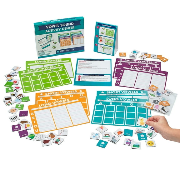 Kindergarten ELA Vowel Sounds Educational Activity Classroom Center Kit - 22 Pc.