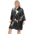 thumbnail image 4 of GFDYREE Women's Plus Size Satin Robes Plus Size Silky Kimonos Robes Sleepwear,Short, 4 of 6