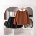 thumbnail image 3 of ZIXKCGDSE Girls 2 Piece Outfits Bow Long Sleeved Fall Tops and Skirt School Clothing Set Size 7 Years, 3 of 4