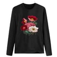 thumbnail image 4 of CEHVOM T-shirt Décontracté Imprimé pour Femmes Col Rond Manches Longues Blouse, 4 of 6