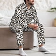 thumbnail image 7 of Naloa Heart Leopard Men’s Pajamas Set - Long Sleeve Button Down Sleep Shirt and Pajama Bottoms Sleepwear Set-Large, 7 of 7