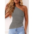 thumbnail image 3 of Remera PRETTYGARDEN 2025 de un Hombro sin Mangas Gris XS, 3 of 9