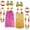 12Pack Yellow+Pink 24inch, variant on 12 Pack Hawaiian Luau Party Costume Kit, 2 Grass Skirts with Flower Leis, Headbands, Wristbands & Pineapple Sunglasses, Tropical Hula Outfit Accessories for Beach Party, Halloween, Carnival