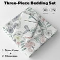 thumbnail image 5 of BlessLiving 3Pcs Duvet Cover Set for Adult Twin Size Gray Bedding Set Little Flower Comforter Cover Set, 5 of 8