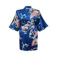thumbnail image 2 of Floral Satin Womens Plus Size Robes, Sizes 20-38, Lightweight Sleepwear Robe, Knee Length, 2 of 3