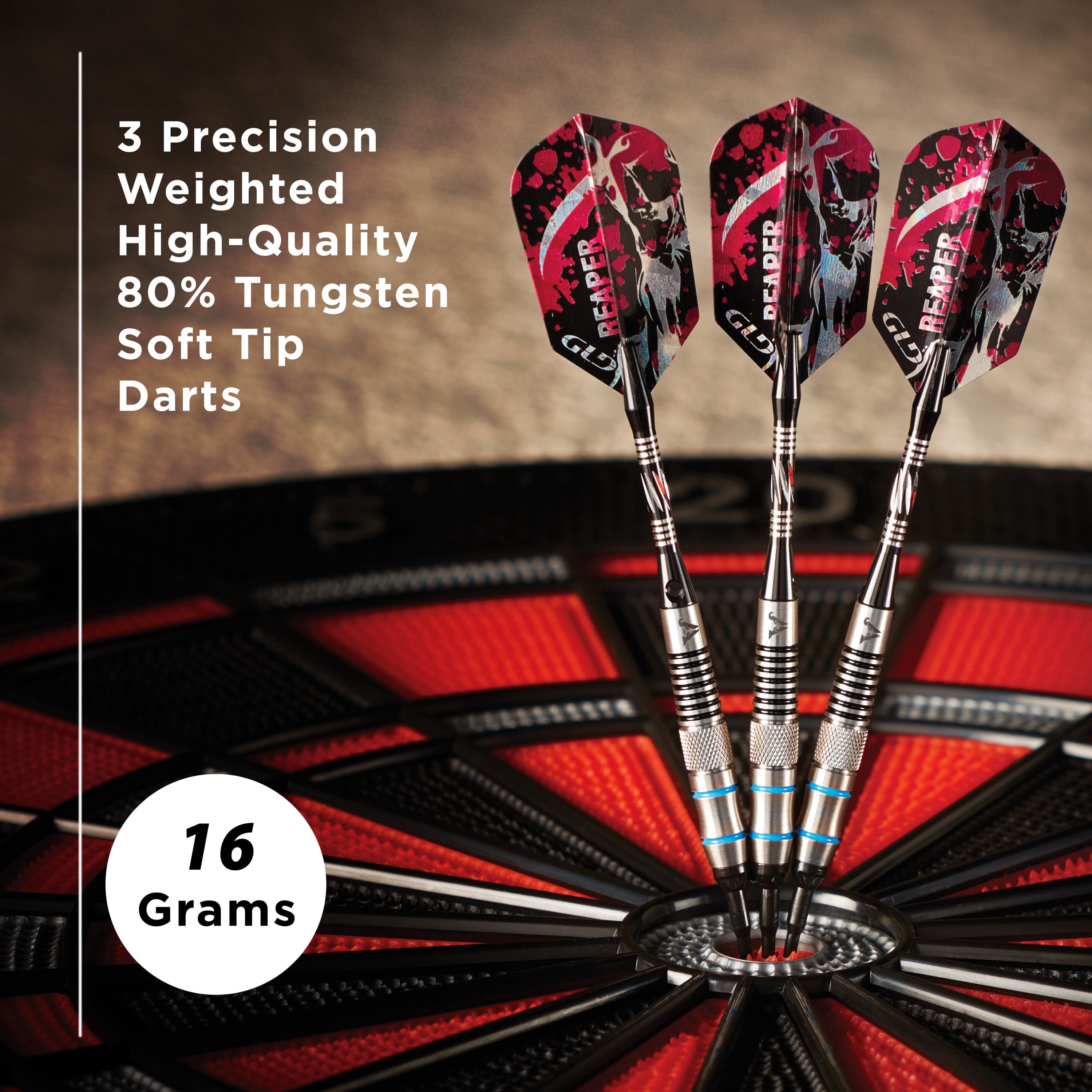Viper Grim Reaper 80% Tungsten Soft Tip Dart Set Blue, 16 Grams