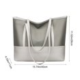 thumbnail image 4 of Tanyzvel Women’s Work Laptop Two Tone Tote Bag, Waterproof Nylon PU Wide Handle Zipper Office Handbag, 4 of 5